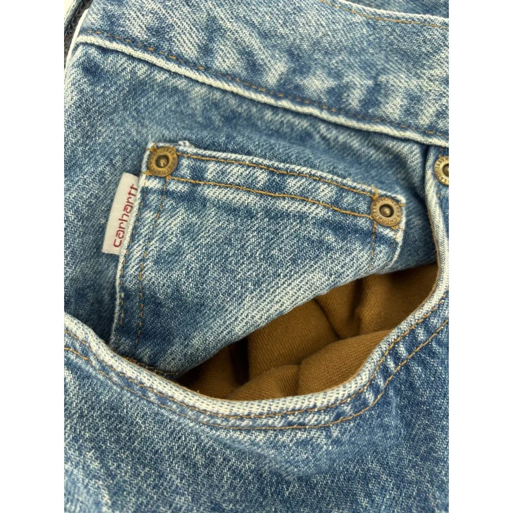 Carhartt B460 LVB Relaxed Fit Jeans Mens 42x30 Blue Denim Straight Leg Workwear